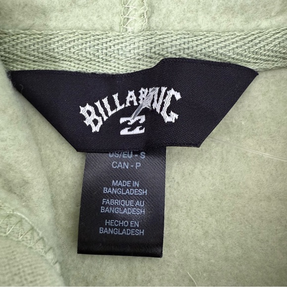 Women’s Billabong Rhodes Full Zip Hoodie Jacket Pockets Sage Green Size Small - Picture 10 of 16